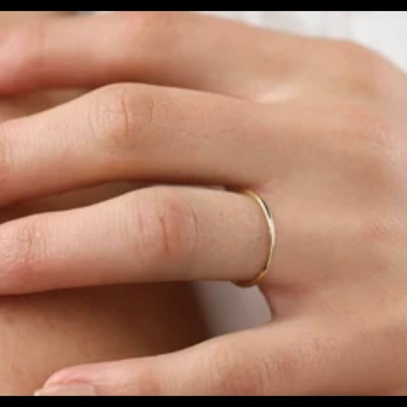 Rose Gold Thin Minimalist Stackable Band - Picture 3 of 5